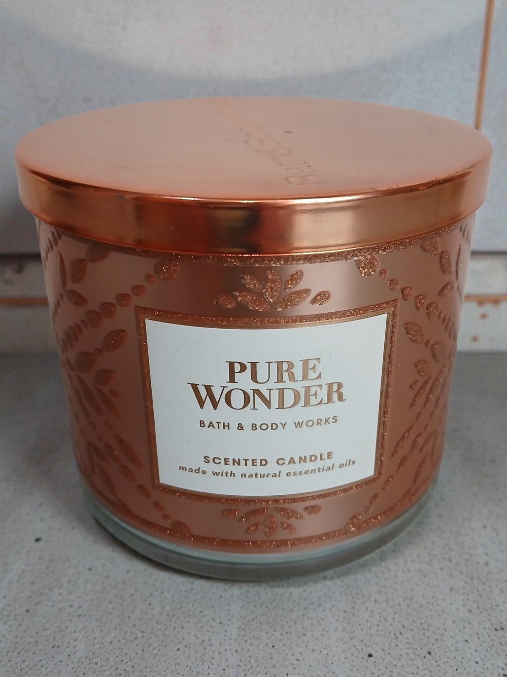 Bath & Body Works Pure Wonder Scented Candle - Rose Gold Metallic